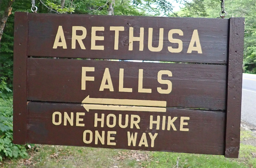Arethusa Falls sign