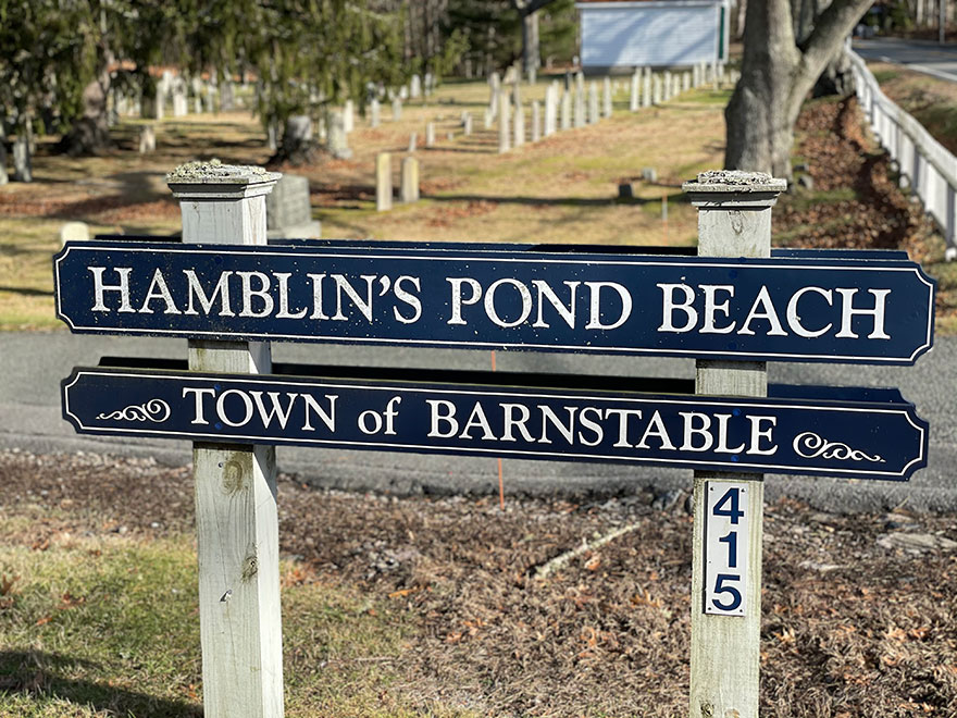 Hamblin Pond sign
